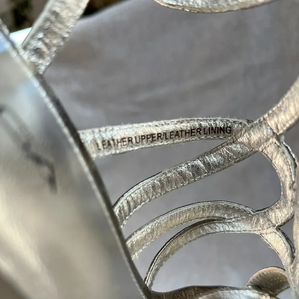 Via Spiga Silver Leather Strappy Sandals.  Size 7 - Picture 13 of 13